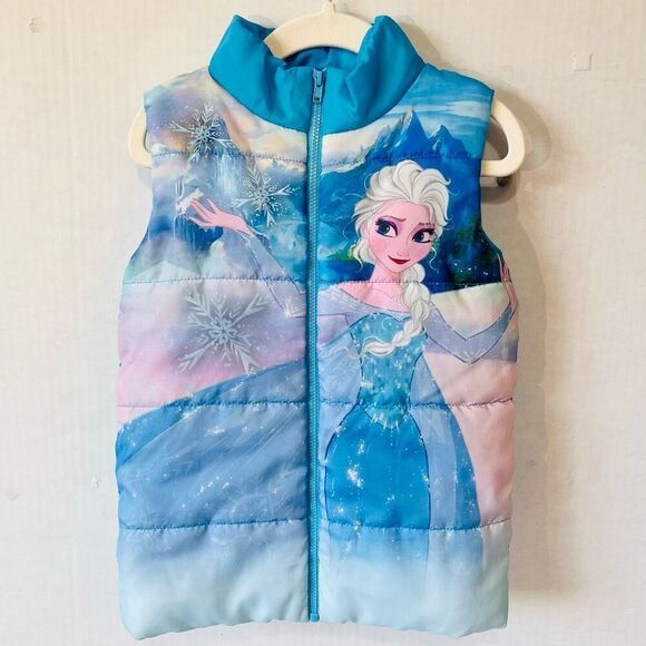 Disney Frozen Elsa Puffer Vest   Sz 4   EUC - Picture 1 of 4